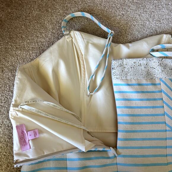 Lilly Pulitzer Women´s Remi Horizon Bayview Stripe Metallic Summer Dress Size 6 - Picture 6 of 13